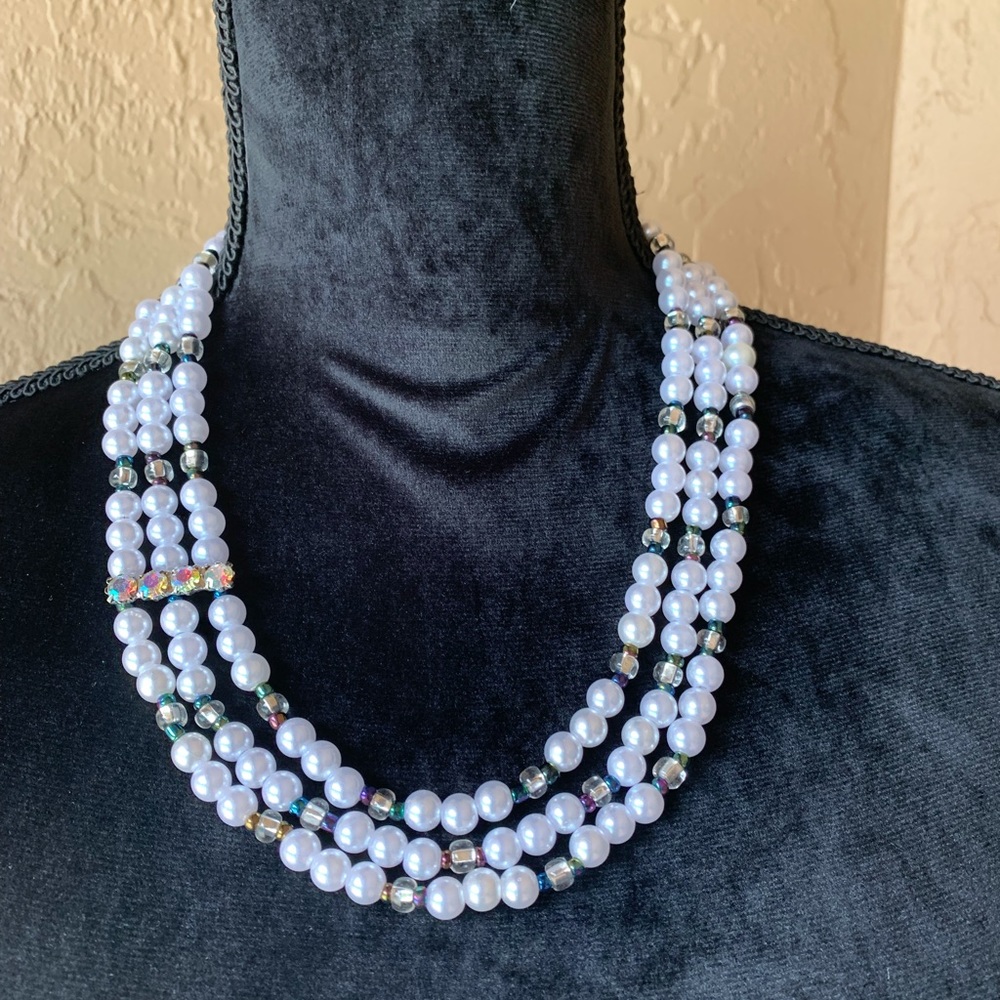Faux pearl necklace